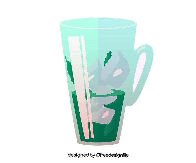 Fresh green apple juice illustration clipart