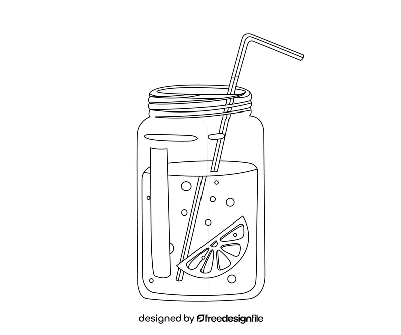 Free orange fresh juice black and white clipart