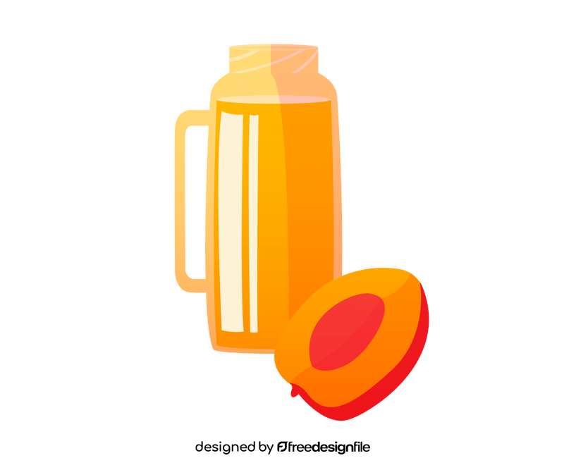 Fresh apricot juice clipart