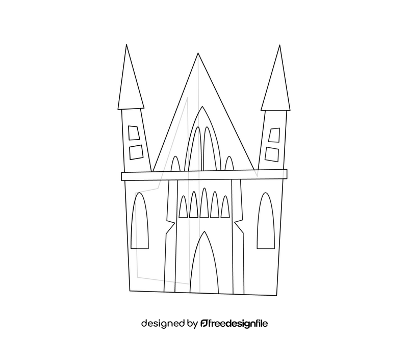 Archcathedral Basilica church in Poland black and white clipart