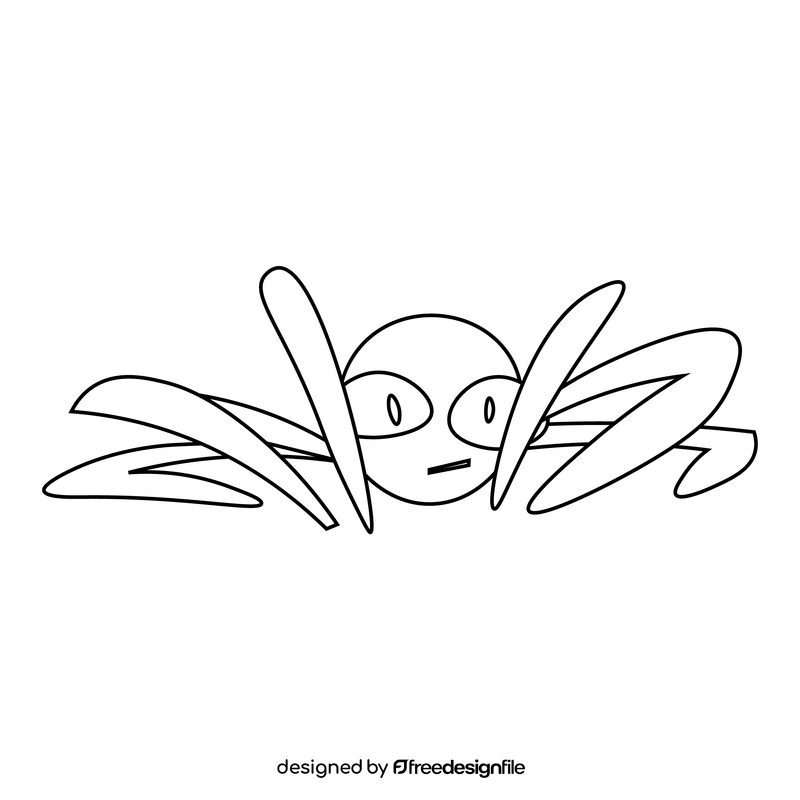 Spider creepy black and white clipart