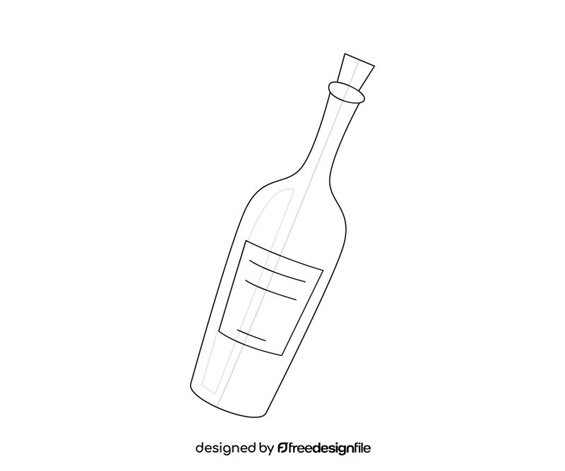 Wine bottle free black and white clipart