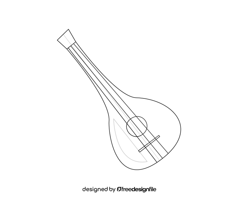 Guitar drawing black and white clipart