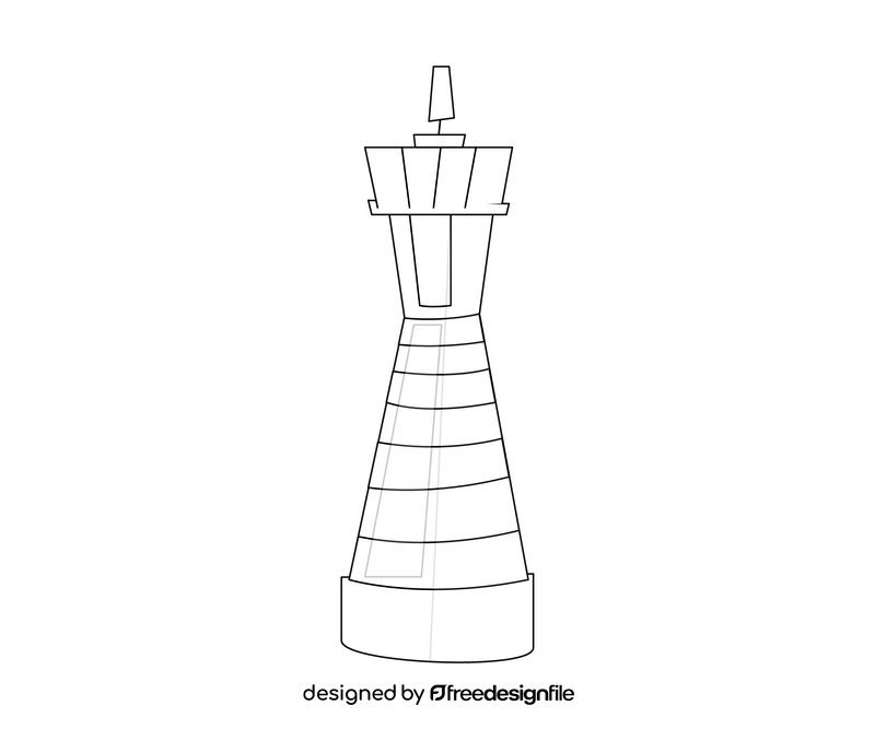 Portugal lighthouse black and white clipart