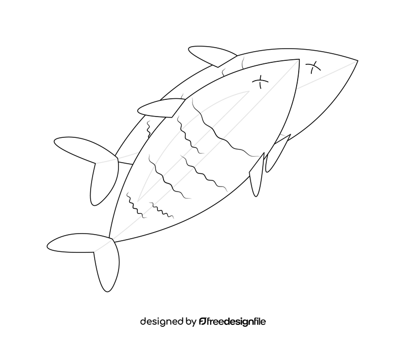 Free fish black and white clipart