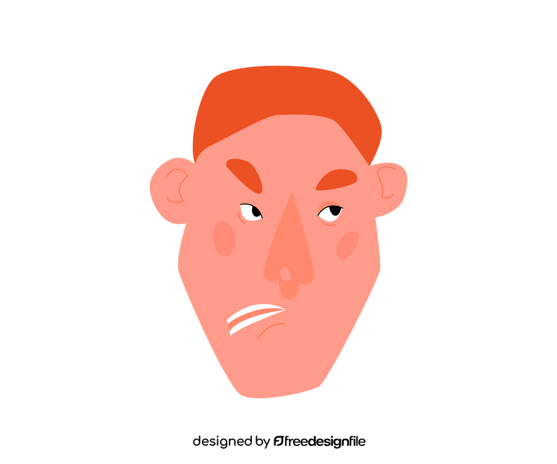 Angry man face illustration clipart