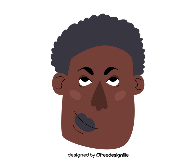 Black man face illustration clipart