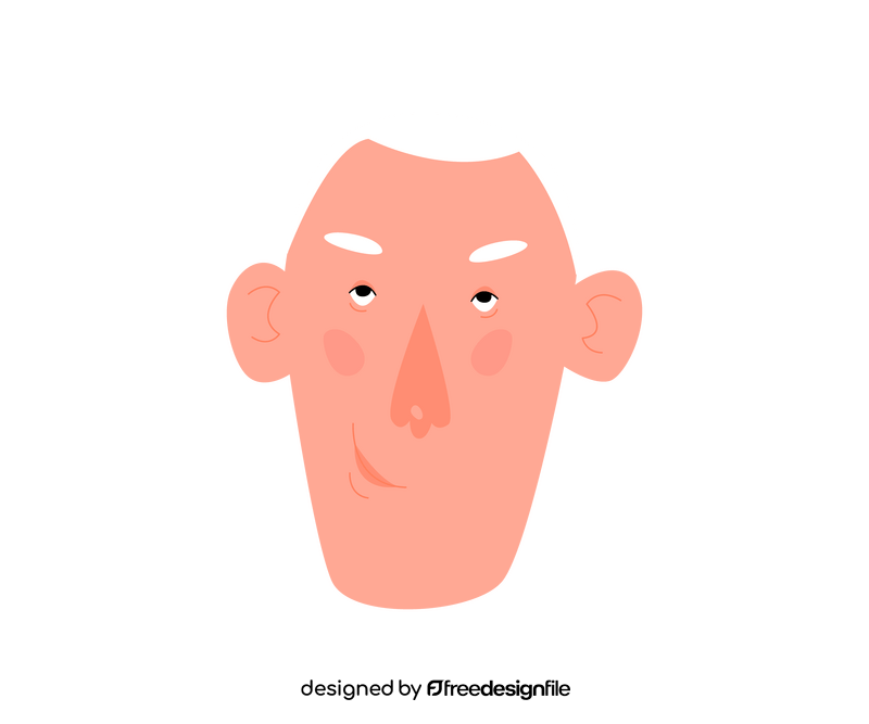 White hair man portrait clipart