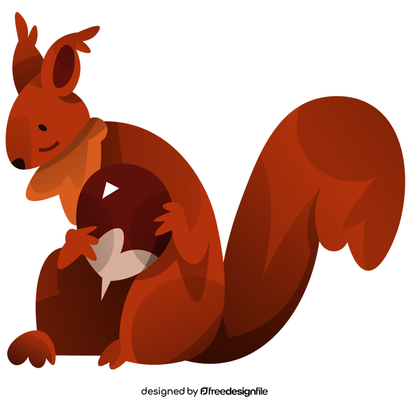 Squirrel holding acorn clipart