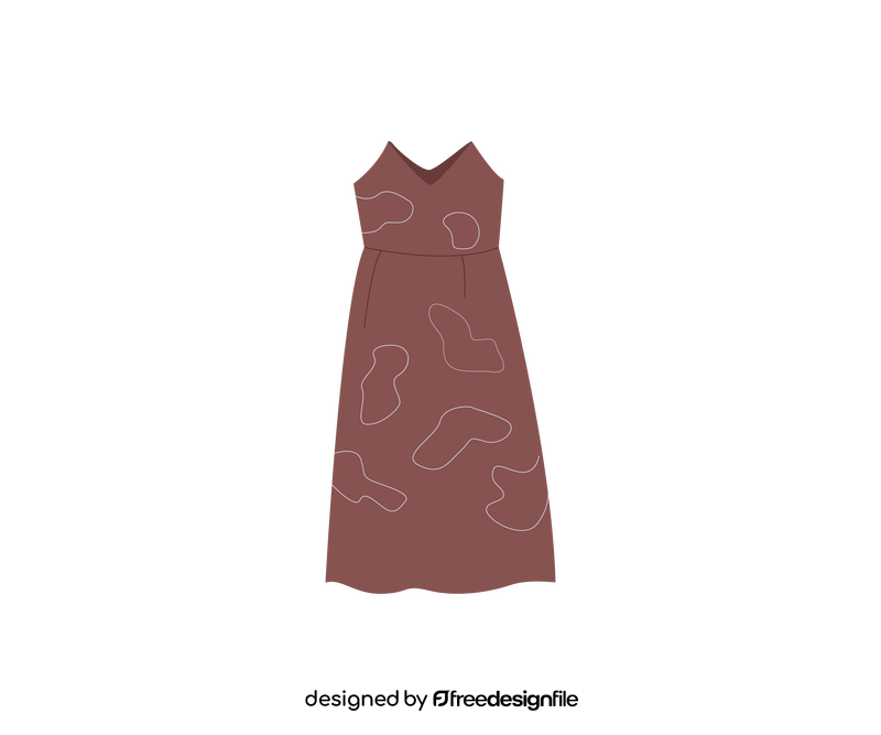 Brown sleeveless dress illustration clipart