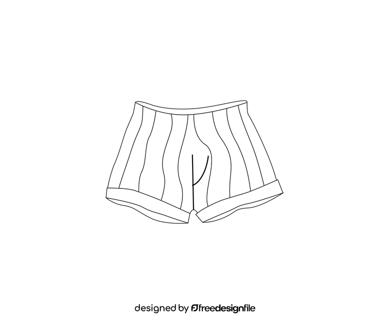 Shorts illustration black and white clipart