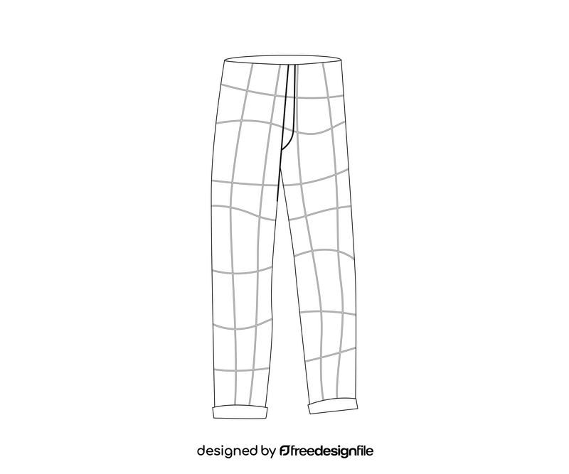 Pants cartoon black and white clipart