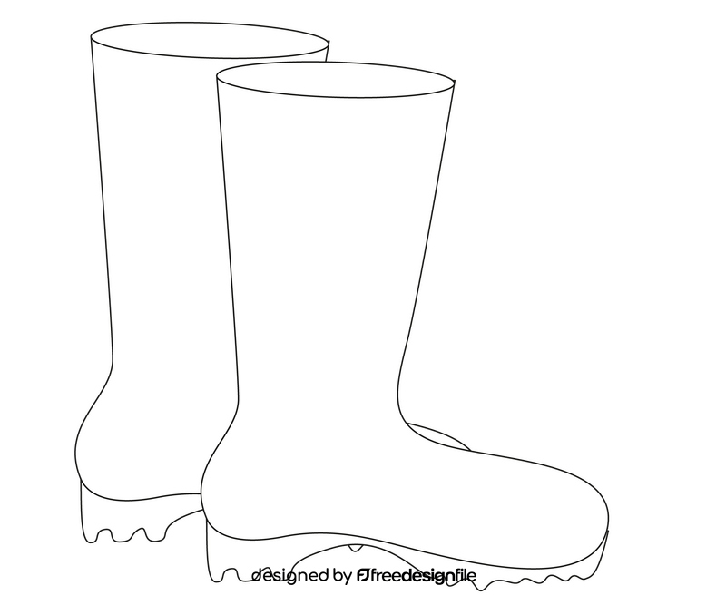 Boots illustration black and white clipart