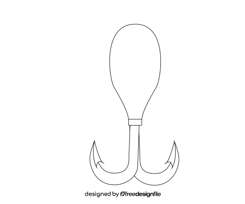 Fishing hook free black and white clipart