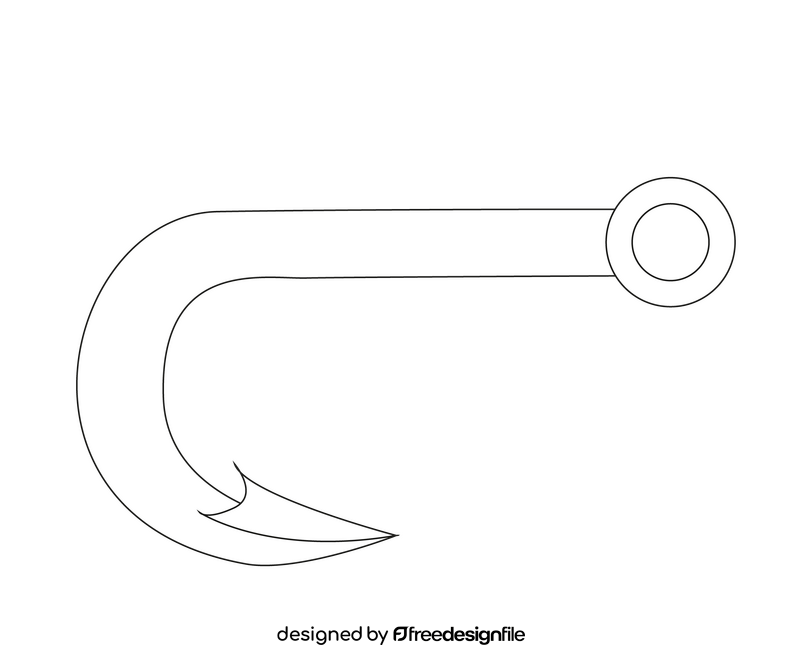 Fishing hook free black and white clipart