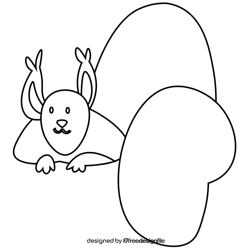 Squirrel lying black and white clipart