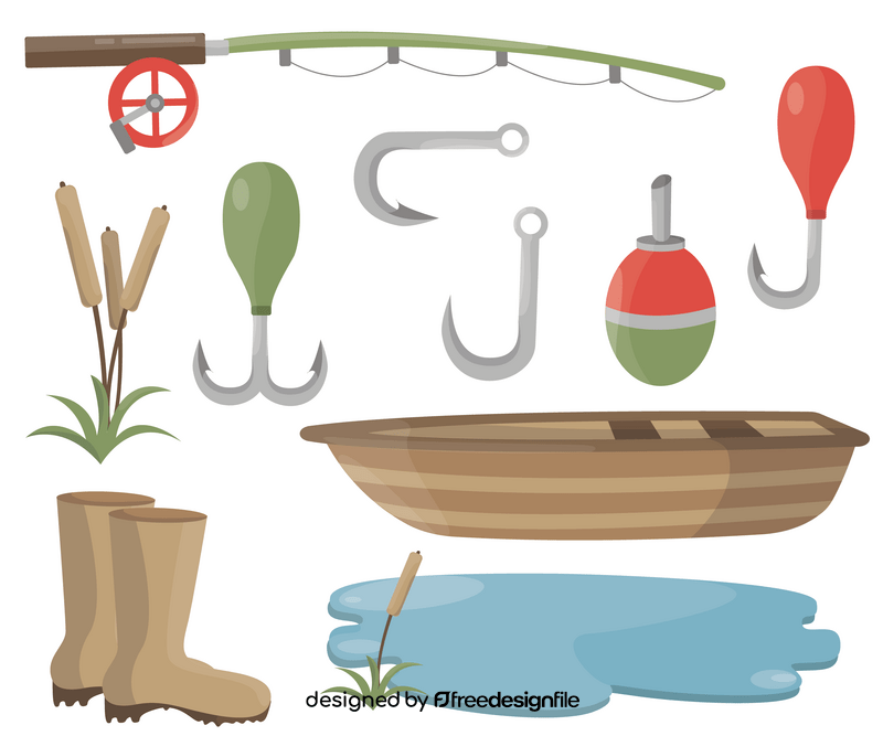 Fishing tools vector