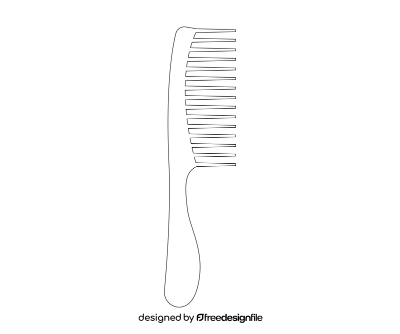 Free hairbrush black and white clipart