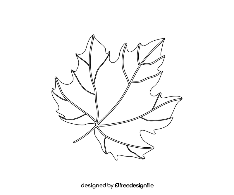 Blackcurrant leaves black and white clipart
