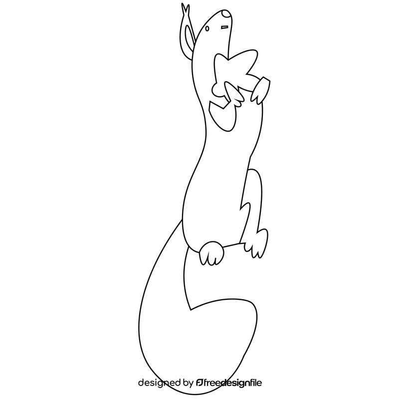 Cute squirrel black and white clipart