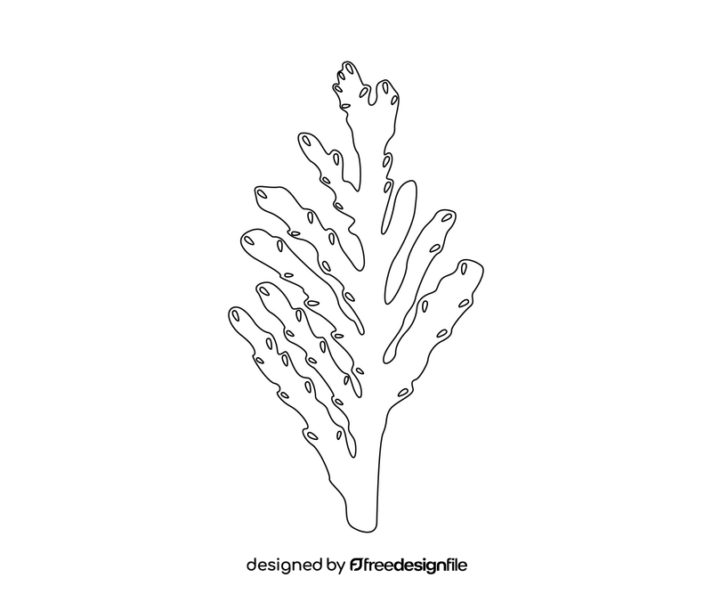 Green leaf drawing black and white clipart