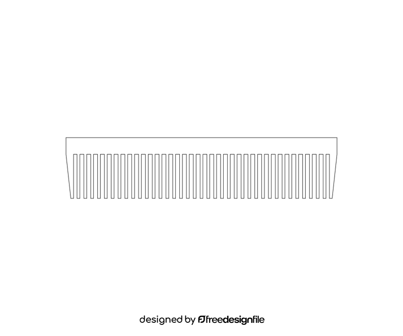Hair comb illustration black and white clipart