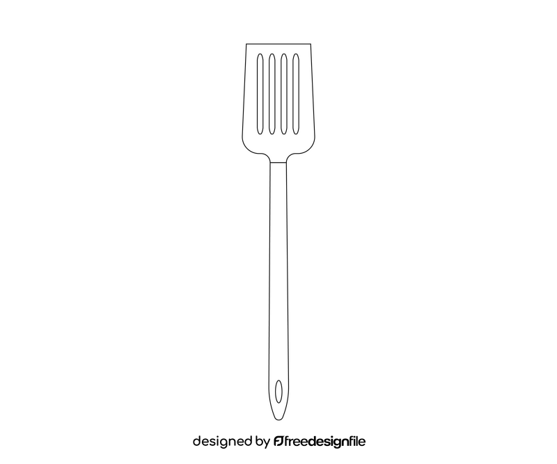 Cartoon spatula black and white clipart
