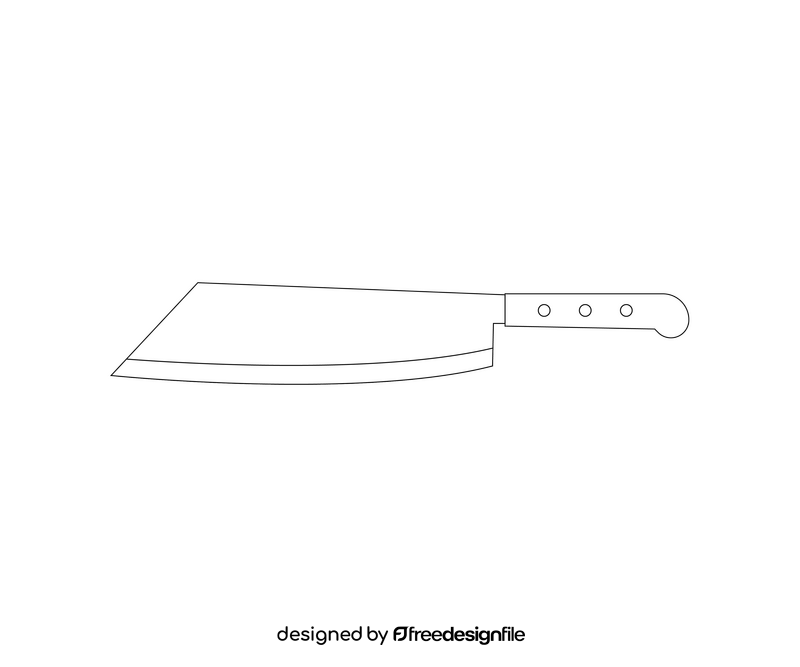 Knife illustration black and white clipart