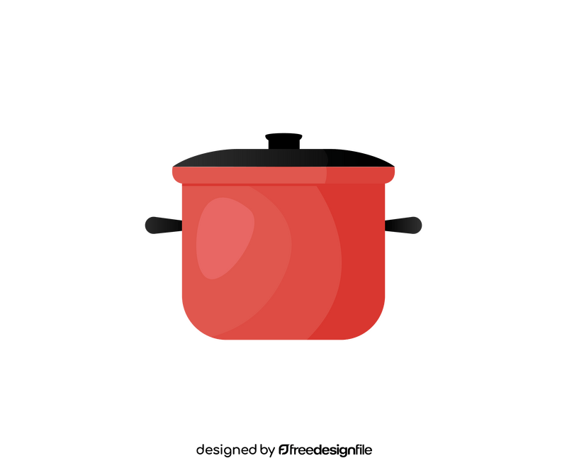 Red saucepan clipart
