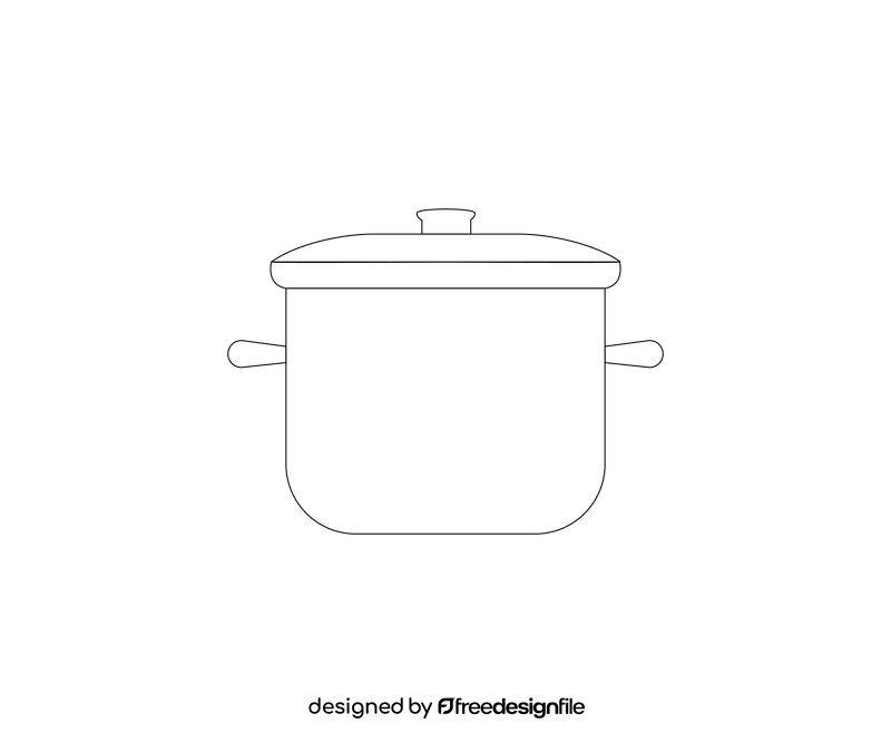 Saucepan black and white clipart