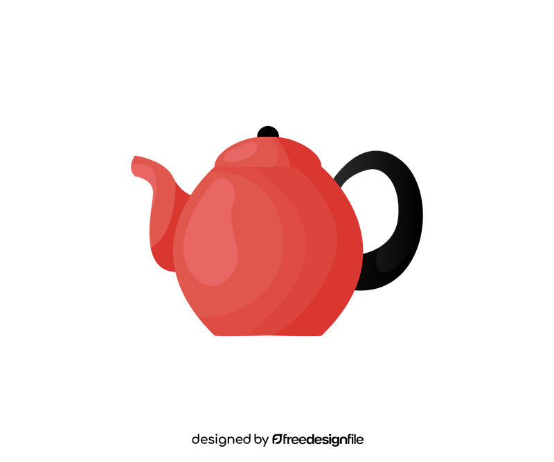 Red teapot illustration clipart