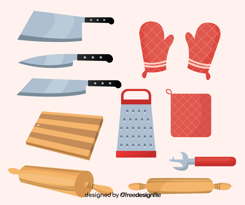 Kitchen utensils set vector