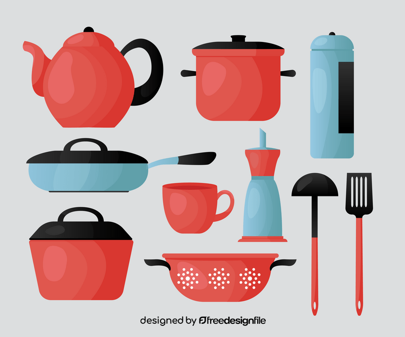 Kitchenware, kitchen utensils vector