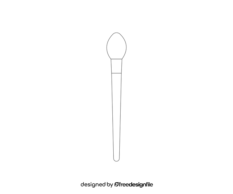 Makeup brush drawing black and white clipart
