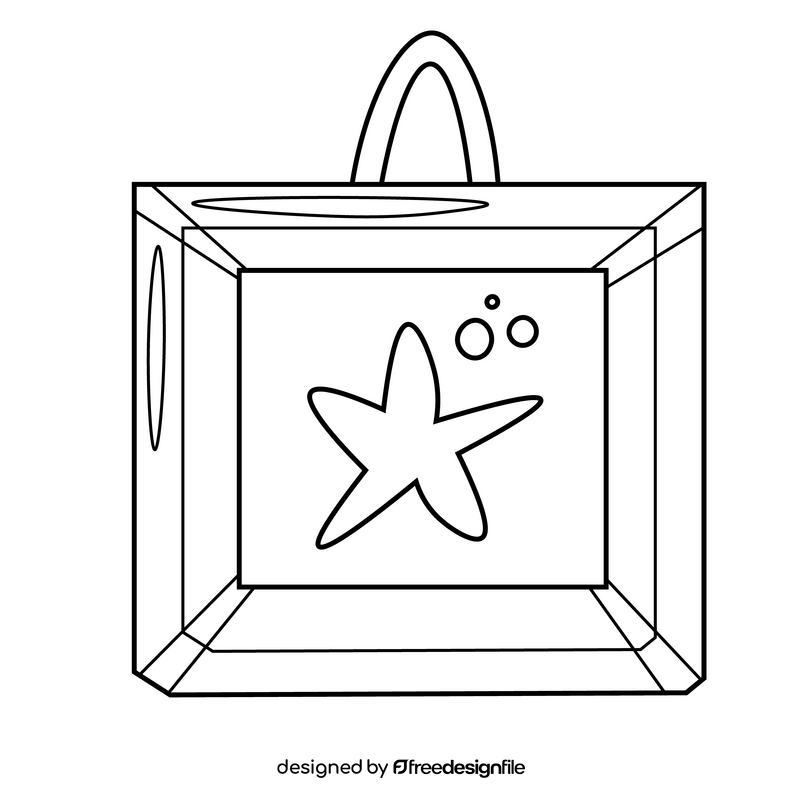 Starfish art black and white clipart