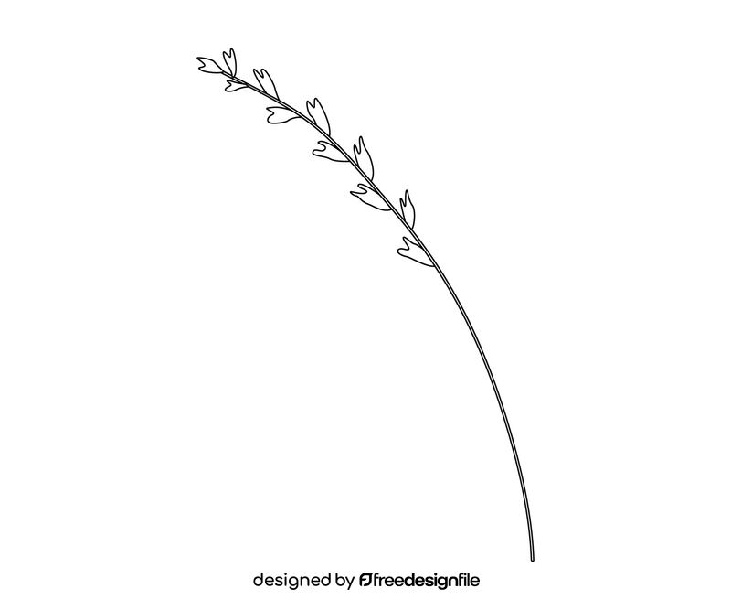 Green wheat black and white clipart