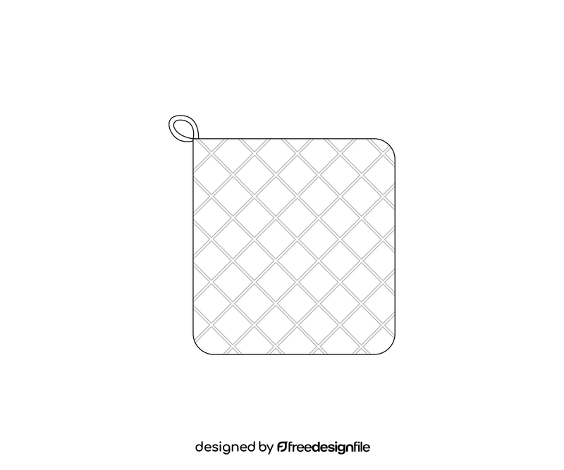 Pot holder black and white clipart