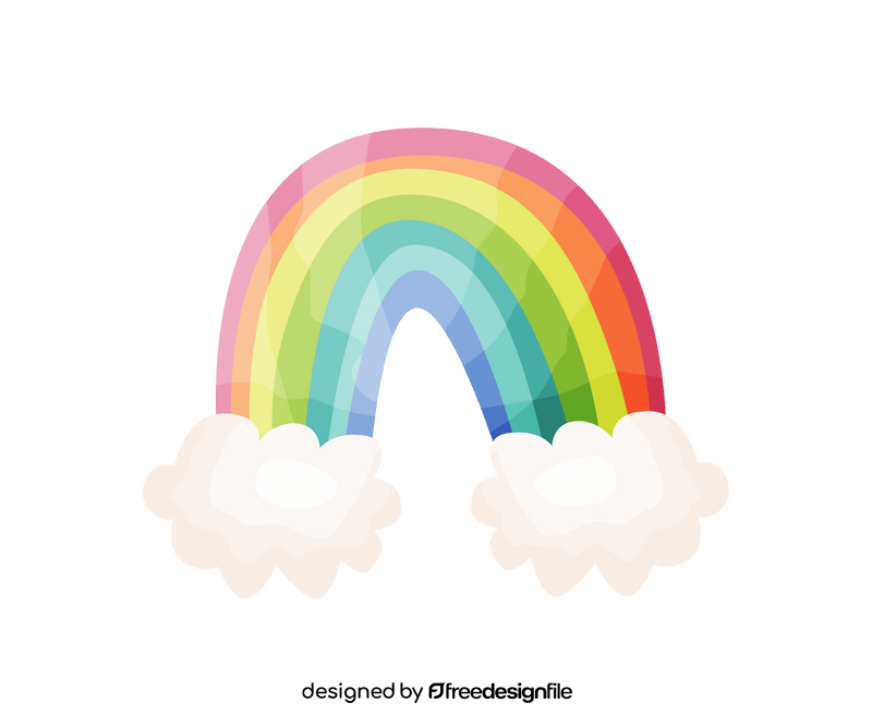 Free rainbow and clouds clipart