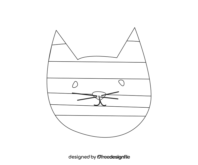 Rainbow cat drawing black and white clipart