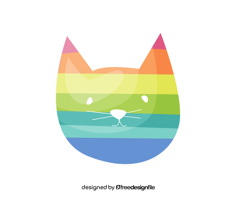 Rainbow cat drawing clipart