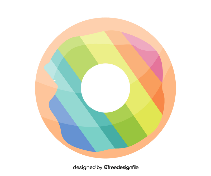 Rainbow donut illustration clipart