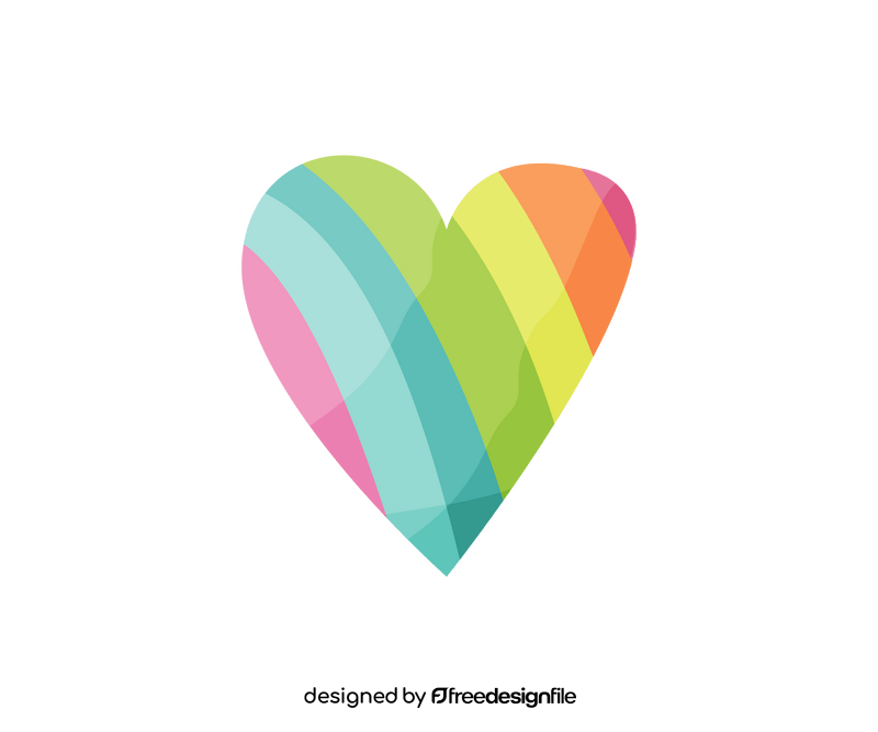 Rainbow heart free clipart