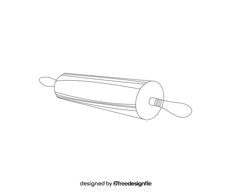 Rolling pin black and white clipart