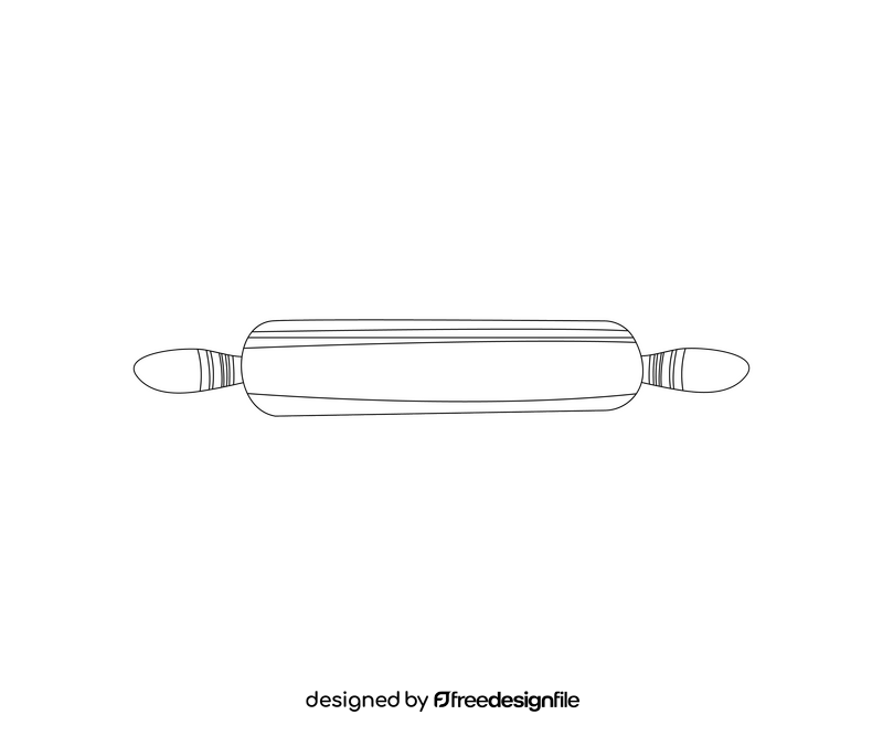 Rolling pin illustration black and white clipart