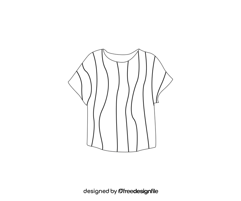 Women T shirt free black and white clipart