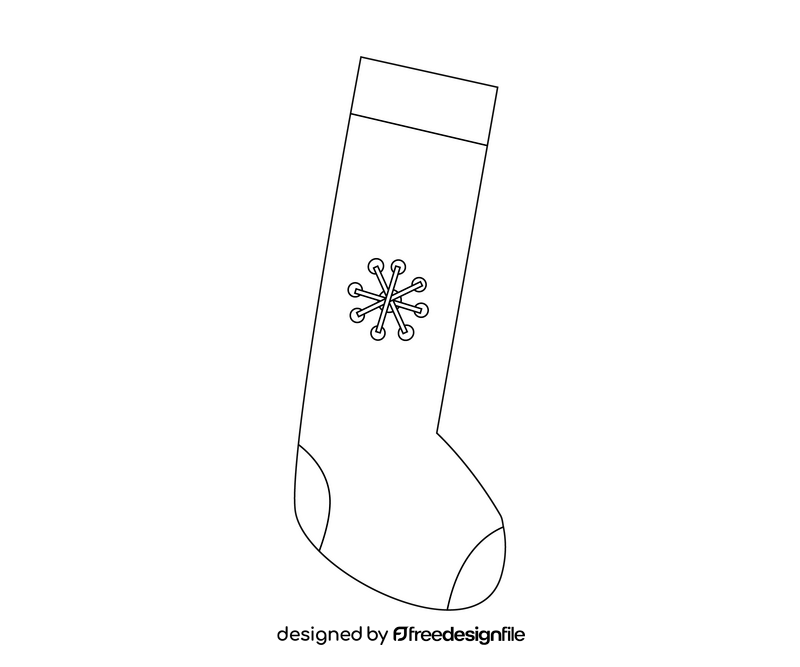 Winter socks drawing black and white clipart