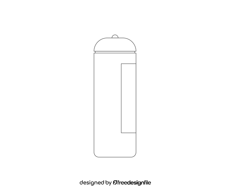 Water bottle black and white clipart