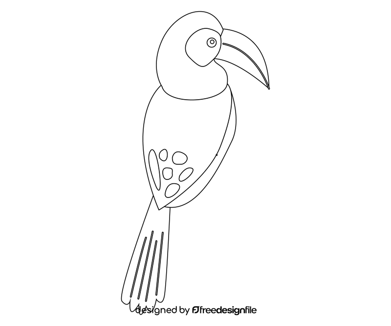 Free bird black and white clipart