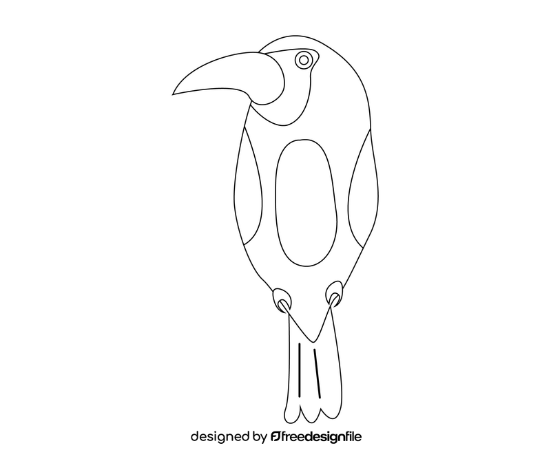 Bird drawing black and white clipart