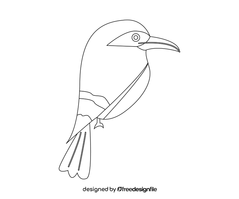 Bird illustration black and white clipart